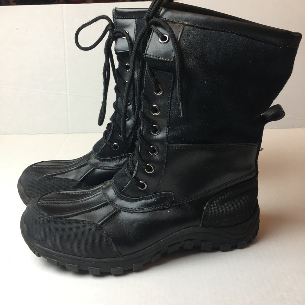 Vivis USA Men’s 10 Black Leather Waterproof Combat Winter Boots